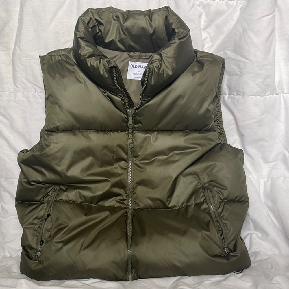 Old Navy Olive Puffer Vest